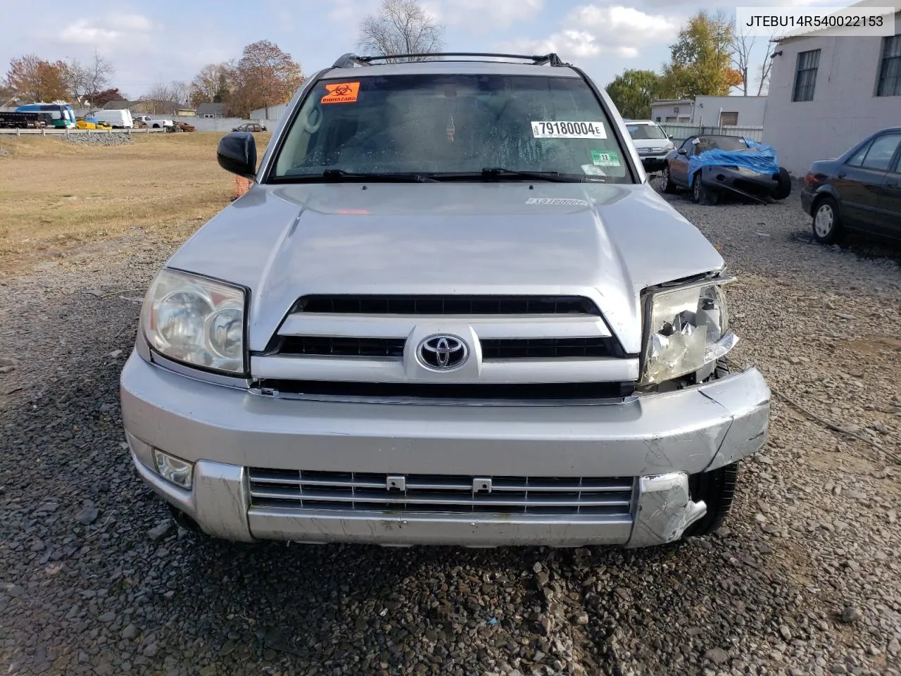 2004 Toyota 4Runner Sr5 VIN: JTEBU14R540022153 Lot: 79180004