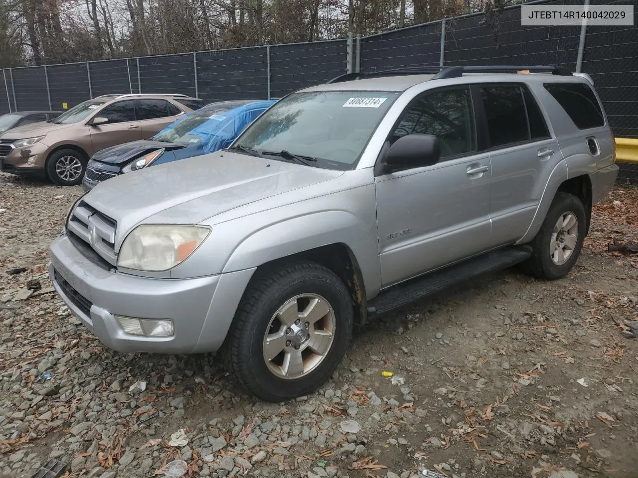 2004 Toyota 4Runner Sr5 VIN: JTEBT14R140042029 Lot: 80887314