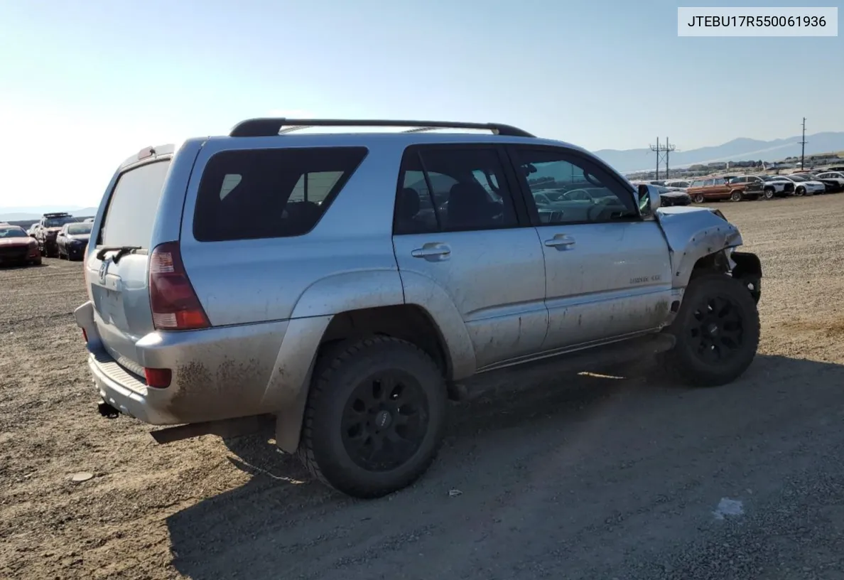 2005 Toyota 4Runner Limited VIN: JTEBU17R550061936 Lot: 62312534