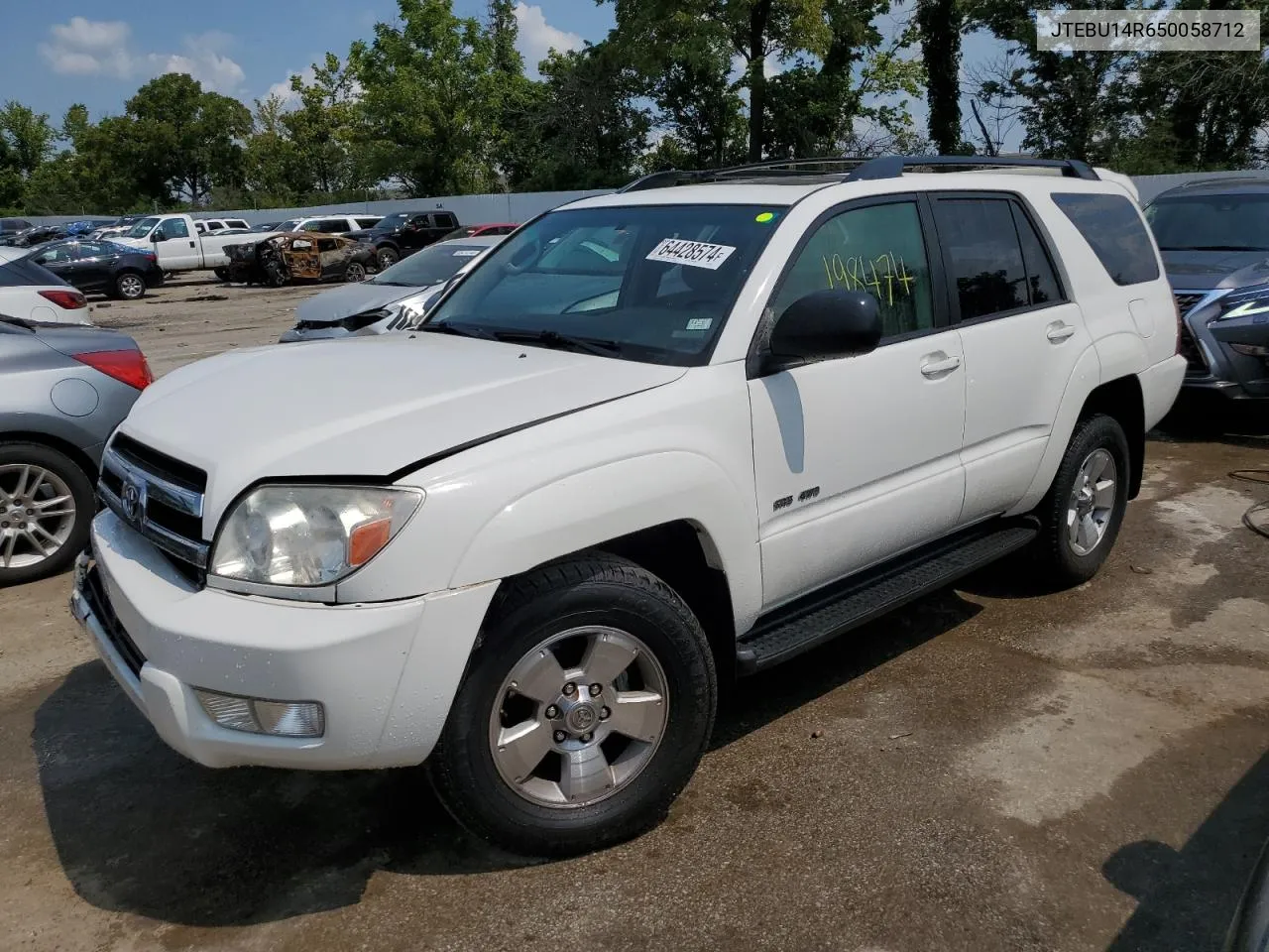 2005 Toyota 4Runner Sr5 VIN: JTEBU14R650058712 Lot: 64428574