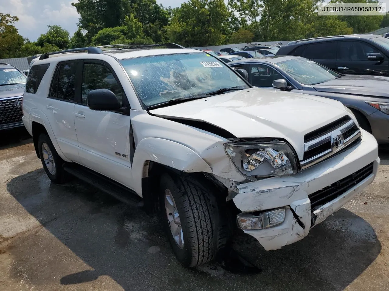 2005 Toyota 4Runner Sr5 VIN: JTEBU14R650058712 Lot: 64428574