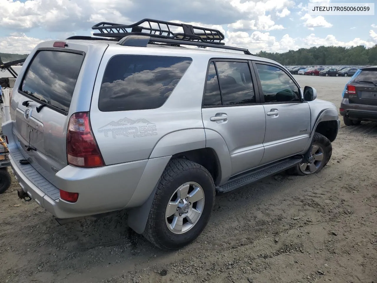 2005 Toyota 4Runner Limited VIN: JTEZU17R050060059 Lot: 67775244