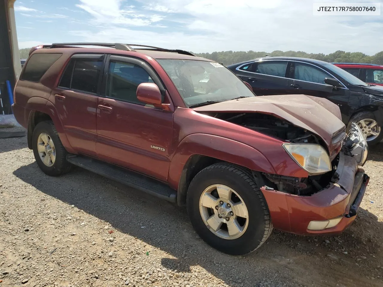 2005 Toyota 4Runner Limited VIN: JTEZT17R758007640 Lot: 70261774