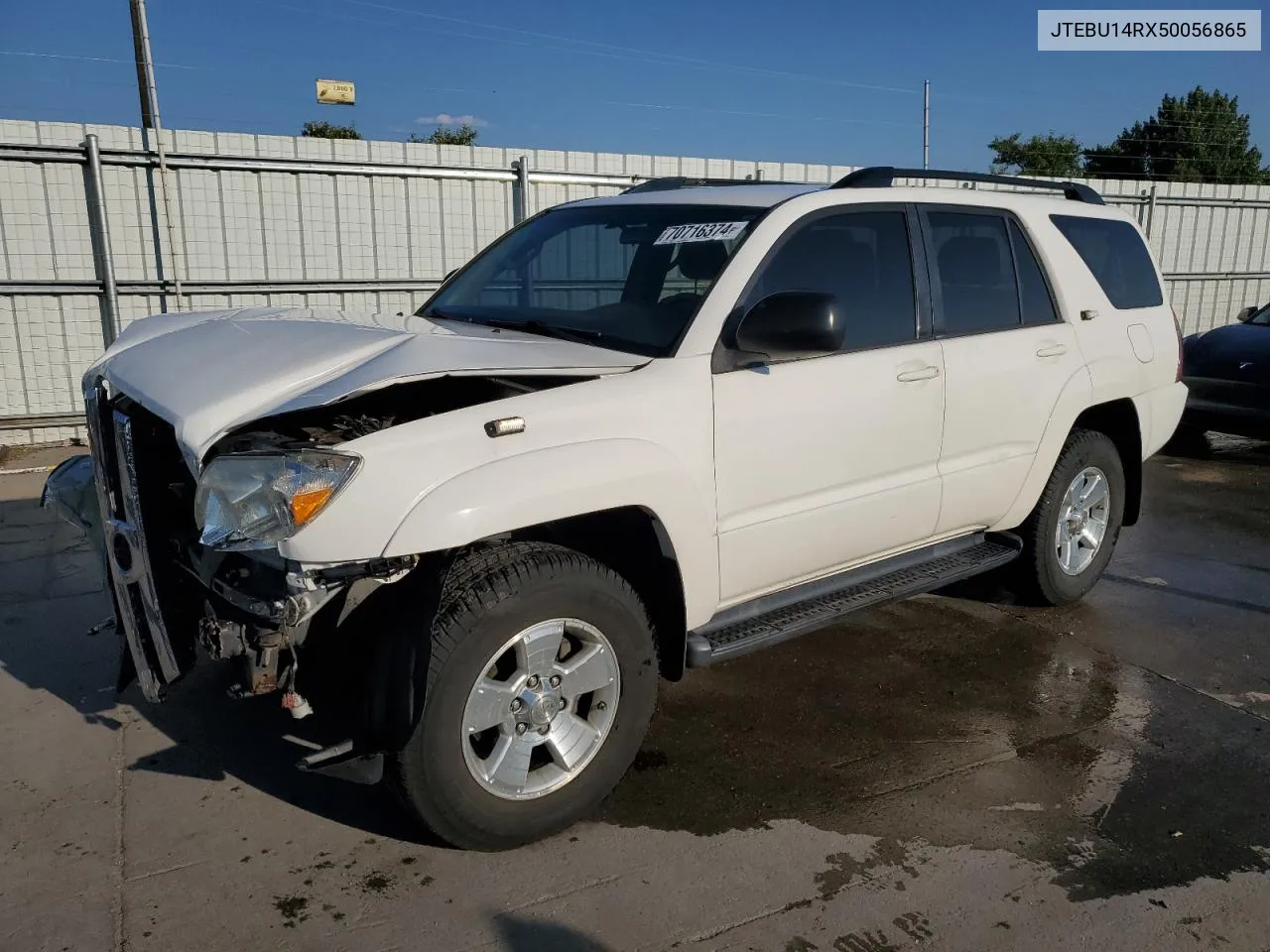 2005 Toyota 4Runner Sr5 VIN: JTEBU14RX50056865 Lot: 70716374