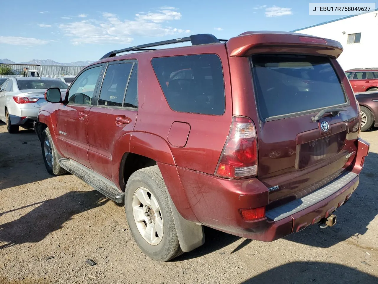 2005 Toyota 4Runner Limited VIN: JTEBU17R758049627 Lot: 71048694