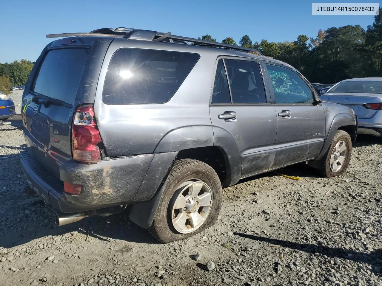 2005 Toyota 4Runner Sr5 VIN: JTEBU14R150078432 Lot: 75329244