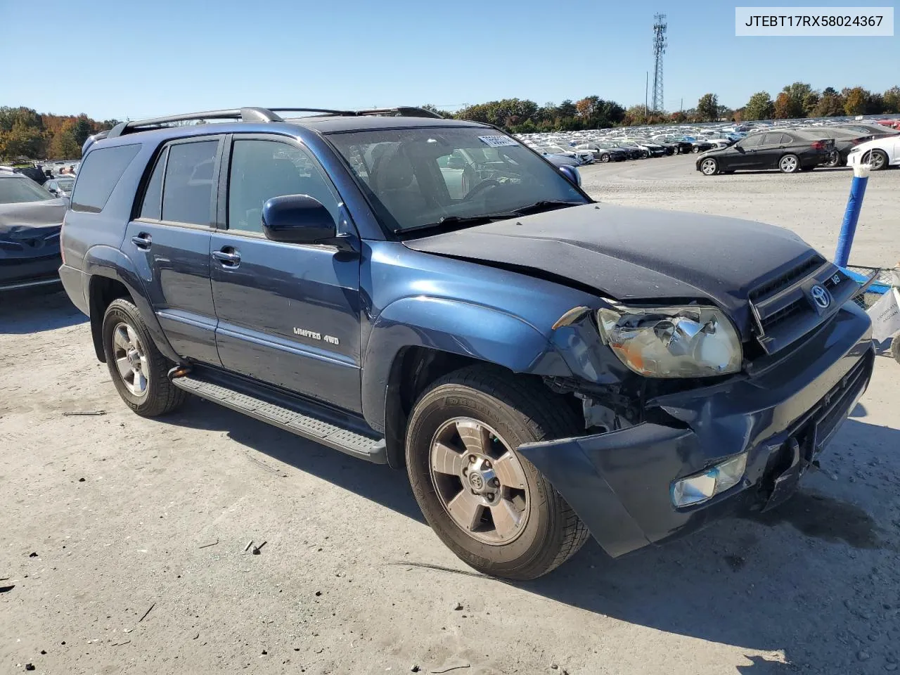 2005 Toyota 4Runner Limited VIN: JTEBT17RX58024367 Lot: 76585374