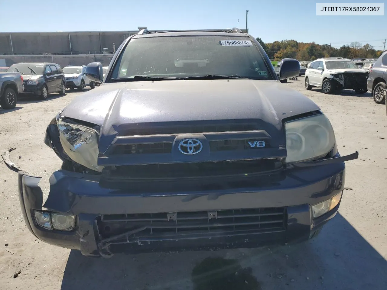 2005 Toyota 4Runner Limited VIN: JTEBT17RX58024367 Lot: 76585374