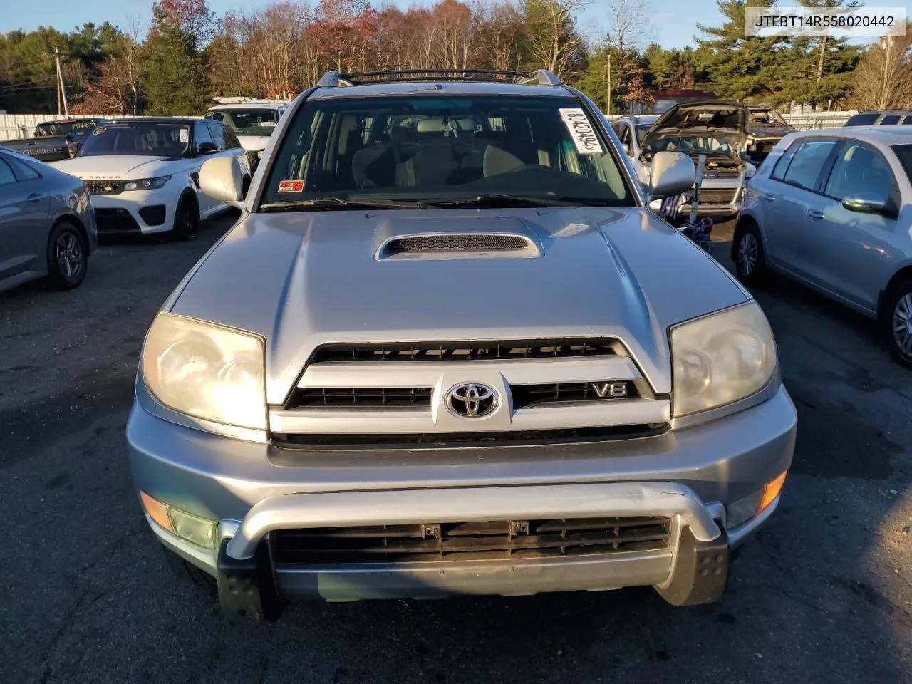 2005 Toyota 4Runner Sr5 VIN: JTEBT14R558020442 Lot: 80420494