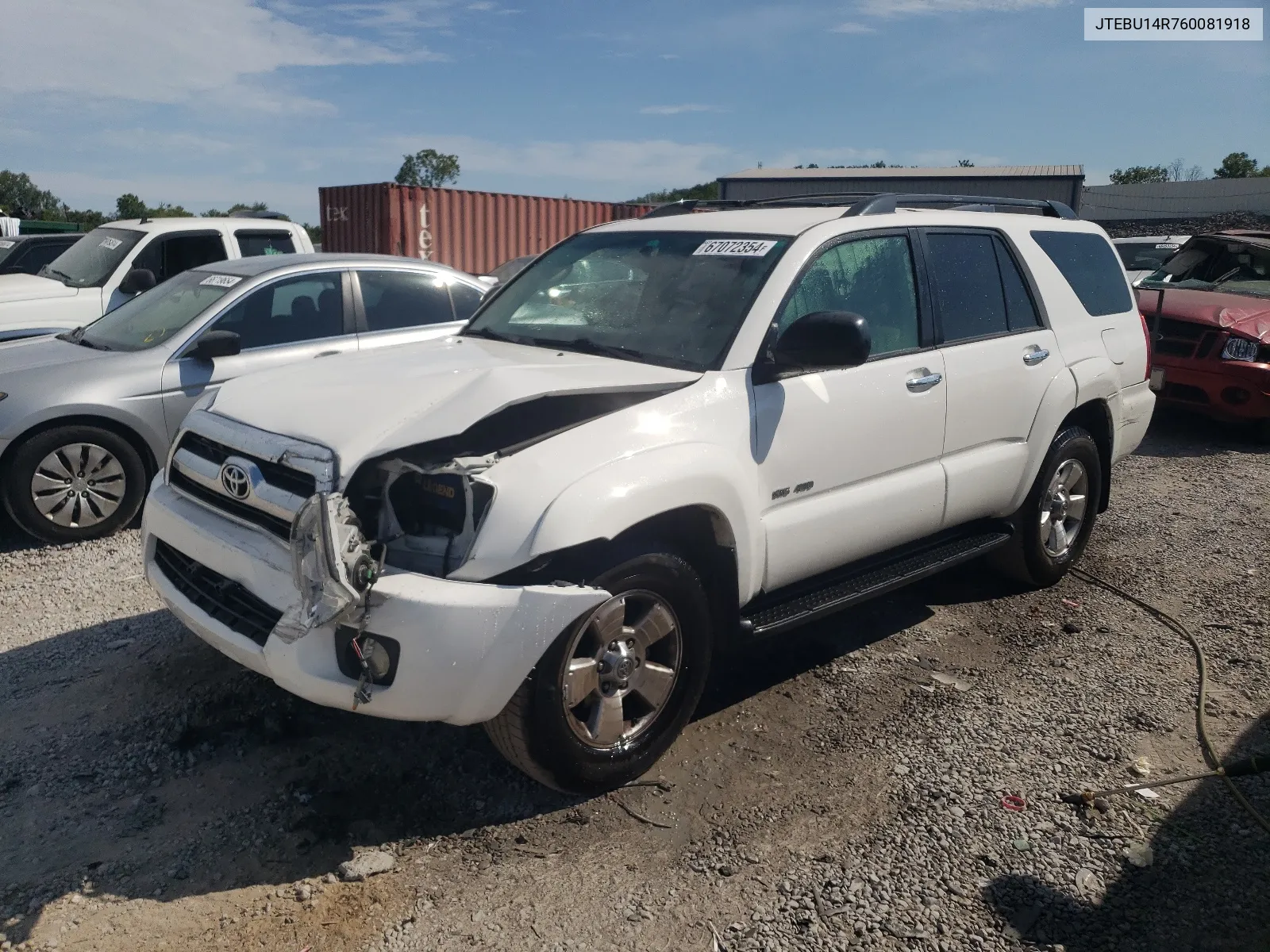 2006 Toyota 4Runner Sr5 VIN: JTEBU14R760081918 Lot: 67072354