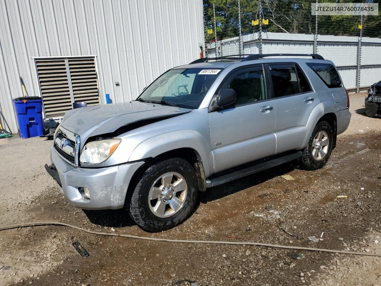 2006 Toyota 4Runner Sr5 VIN: JTEZU14R760078435 Lot: 68817544