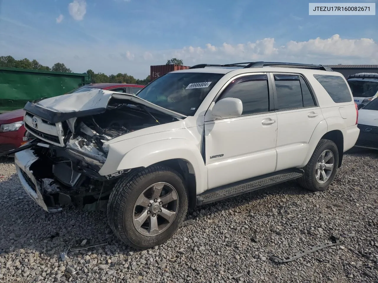 2006 Toyota 4Runner Limited VIN: JTEZU17R160082671 Lot: 69986804