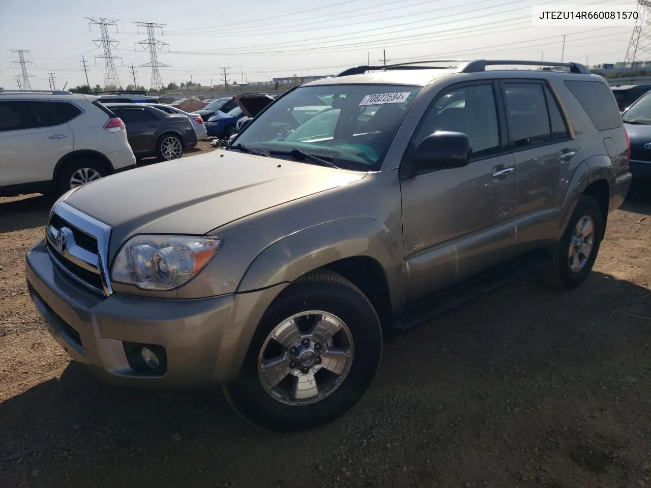 2006 Toyota 4Runner Sr5 VIN: JTEZU14R660081570 Lot: 70822594