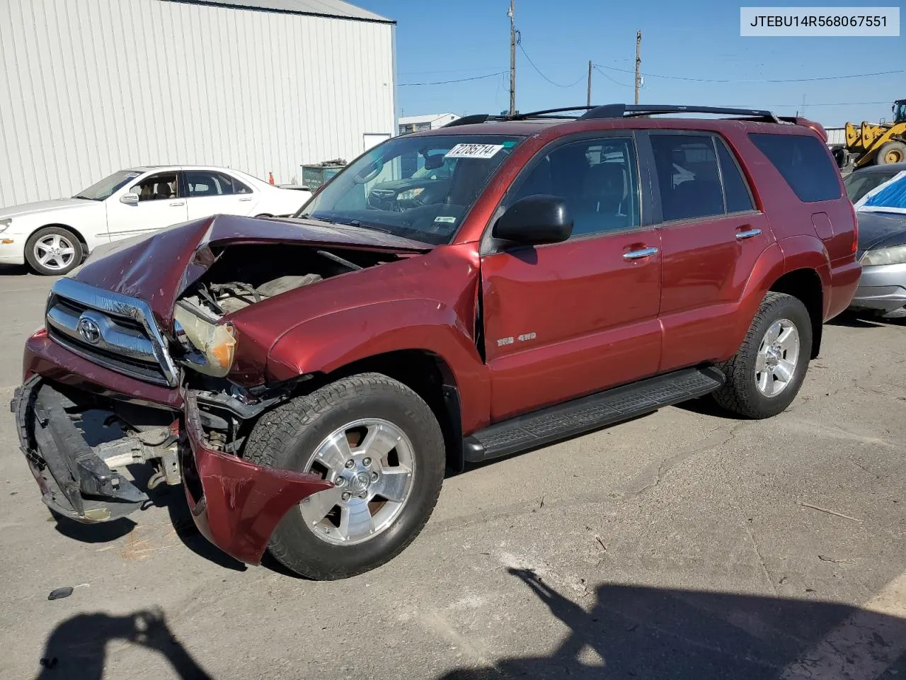 2006 Toyota 4Runner Sr5 VIN: JTEBU14R568067551 Lot: 72785714