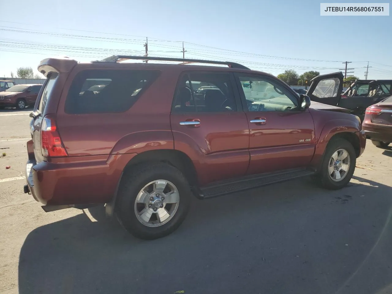 2006 Toyota 4Runner Sr5 VIN: JTEBU14R568067551 Lot: 72785714