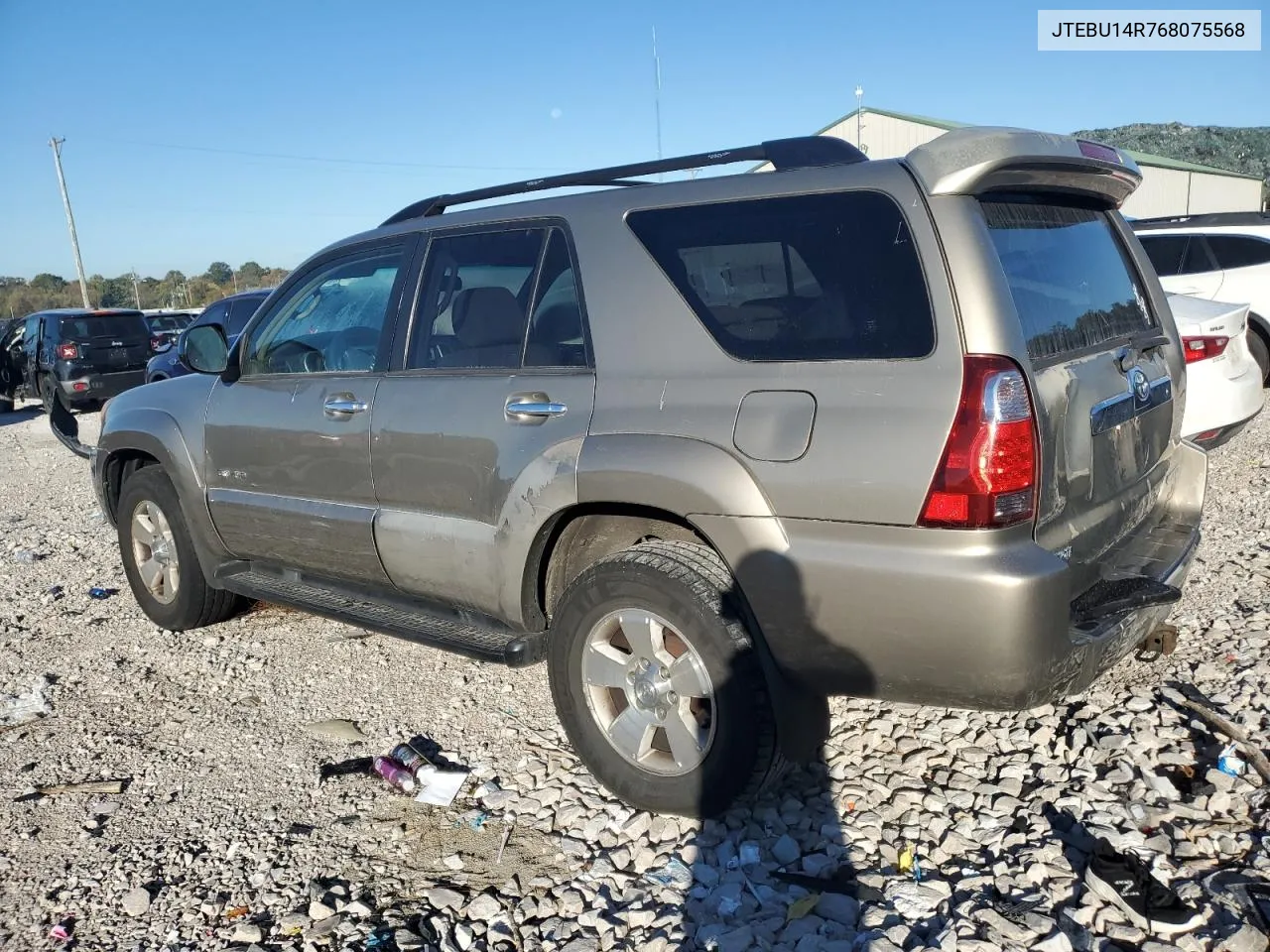 2006 Toyota 4Runner Sr5 VIN: JTEBU14R768075568 Lot: 72974374