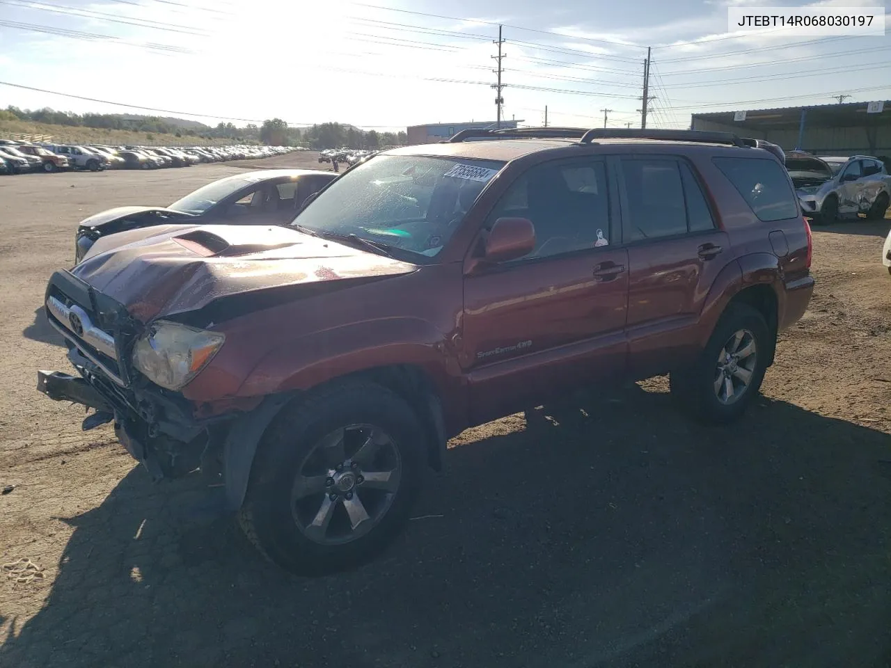 2006 Toyota 4Runner Sr5 VIN: JTEBT14R068030197 Lot: 73556684