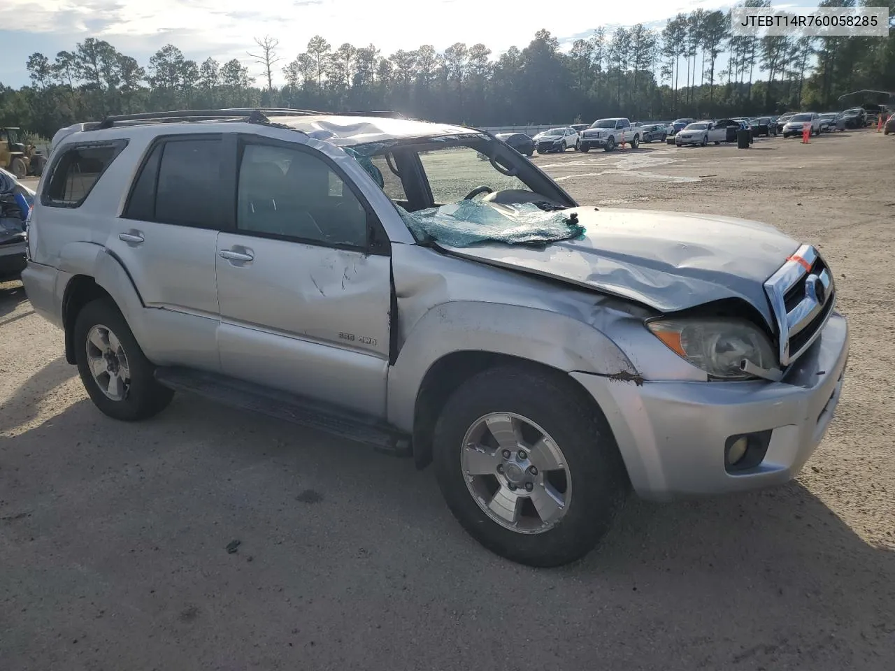 2006 Toyota 4Runner Sr5 VIN: JTEBT14R760058285 Lot: 74027994