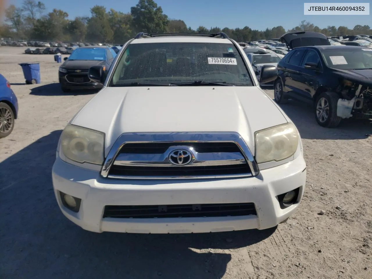 2006 Toyota 4Runner Sr5 VIN: JTEBU14R460094352 Lot: 75570654