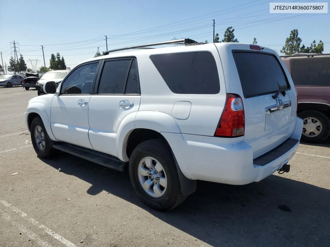 2006 Toyota 4Runner Sr5 VIN: JTEZU14R360075807 Lot: 75714154