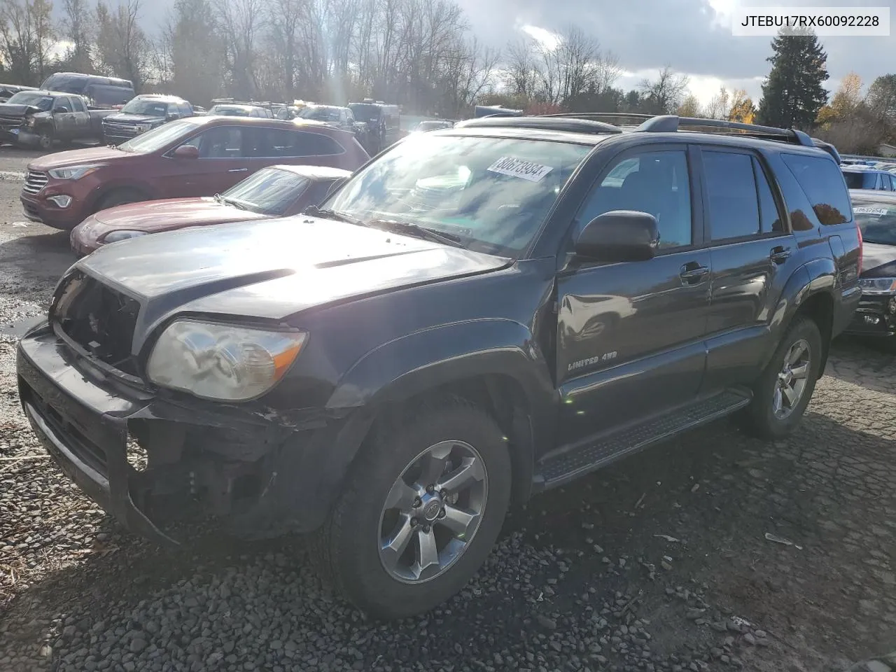 2006 Toyota 4Runner Limited VIN: JTEBU17RX60092228 Lot: 80673984