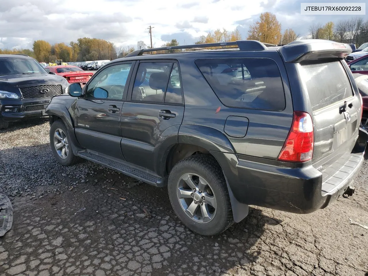 2006 Toyota 4Runner Limited VIN: JTEBU17RX60092228 Lot: 80673984