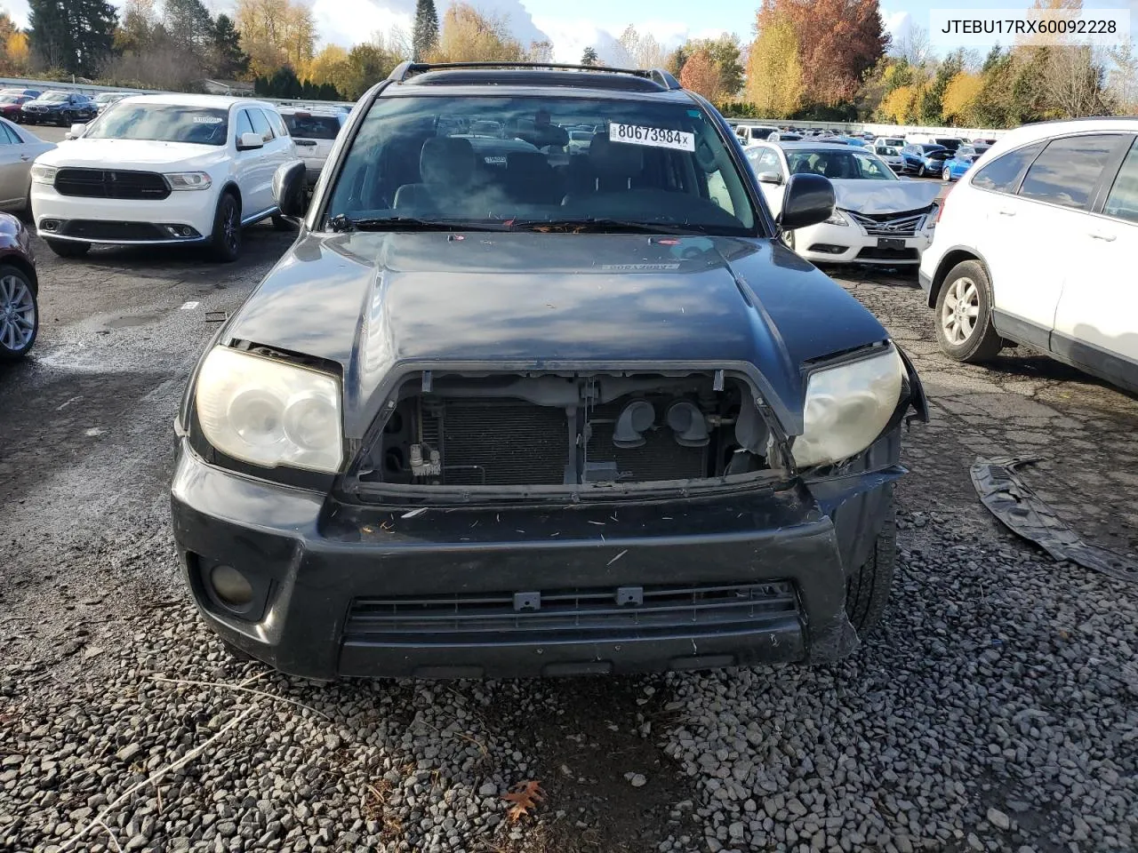 2006 Toyota 4Runner Limited VIN: JTEBU17RX60092228 Lot: 80673984