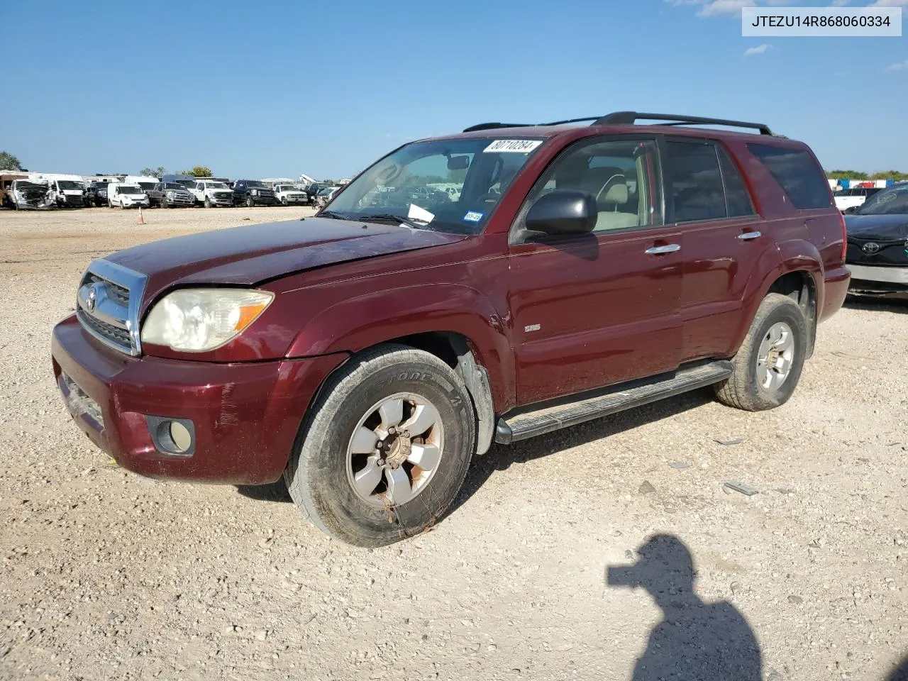 2006 Toyota 4Runner Sr5 VIN: JTEZU14R868060334 Lot: 80710284