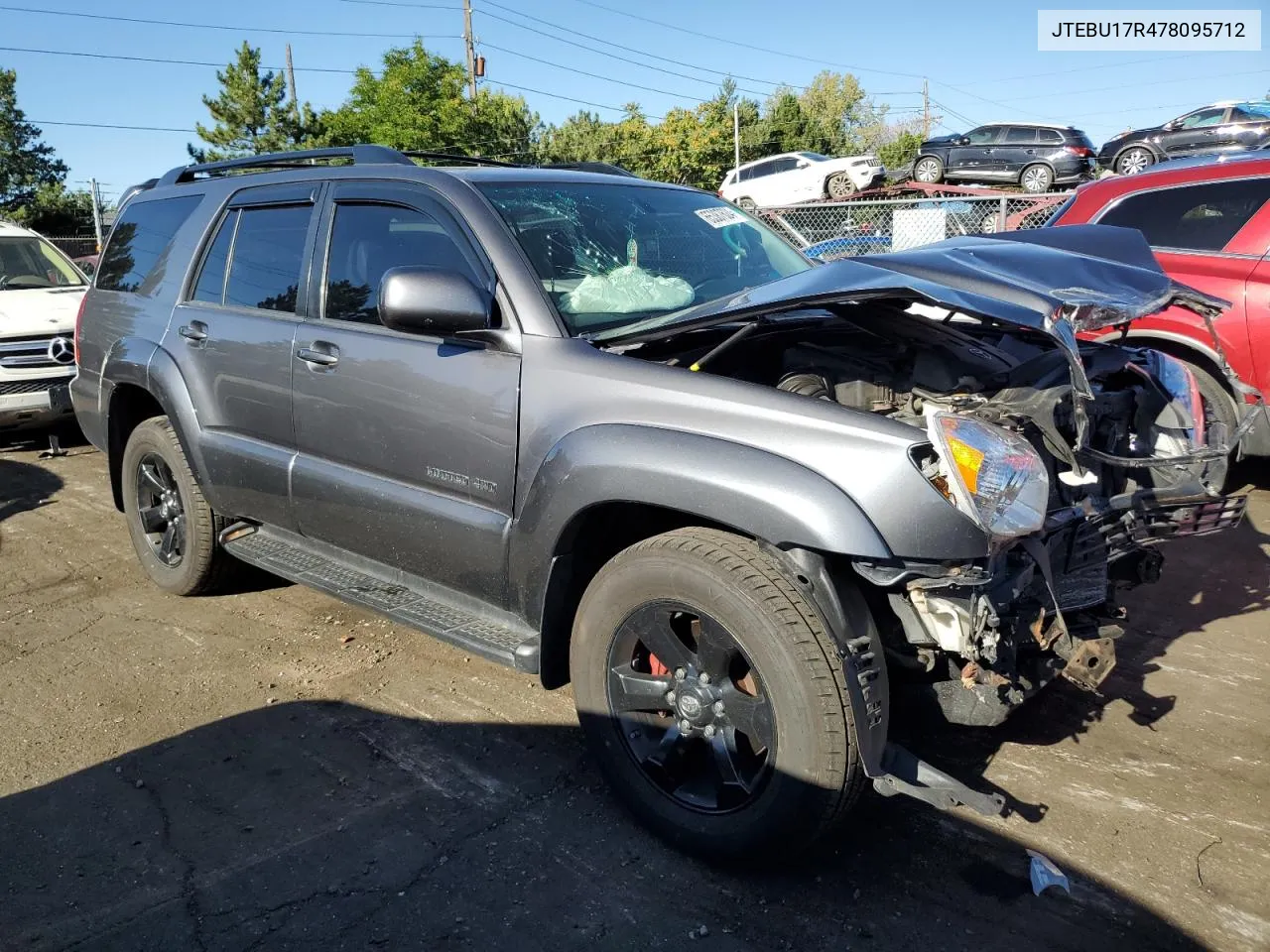 2007 Toyota 4Runner Limited VIN: JTEBU17R478095712 Lot: 65387624