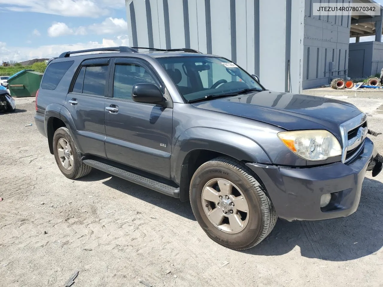 2007 Toyota 4Runner Sr5 VIN: JTEZU14R078070342 Lot: 68170894