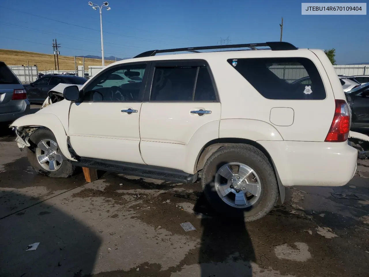 2007 Toyota 4Runner Sr5 VIN: JTEBU14R670109404 Lot: 71021734