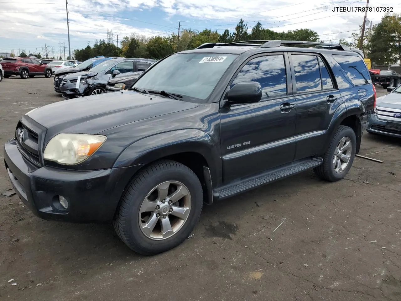 2007 Toyota 4Runner Limited VIN: JTEBU17R878107392 Lot: 71830964