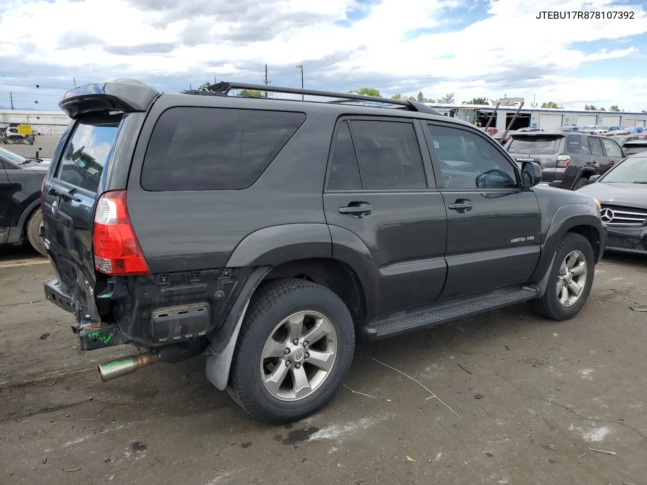 2007 Toyota 4Runner Limited VIN: JTEBU17R878107392 Lot: 71830964