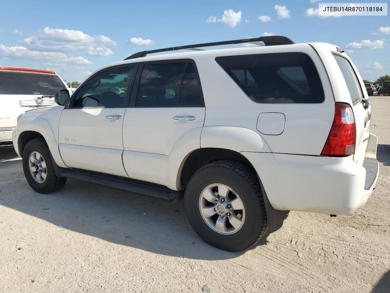 2007 Toyota 4Runner Sr5 VIN: JTEBU14R870118184 Lot: 71837544