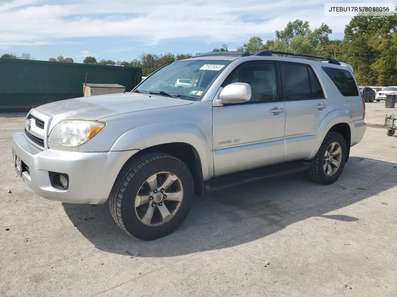 JTEBU17R578088056 2007 Toyota 4Runner Limited