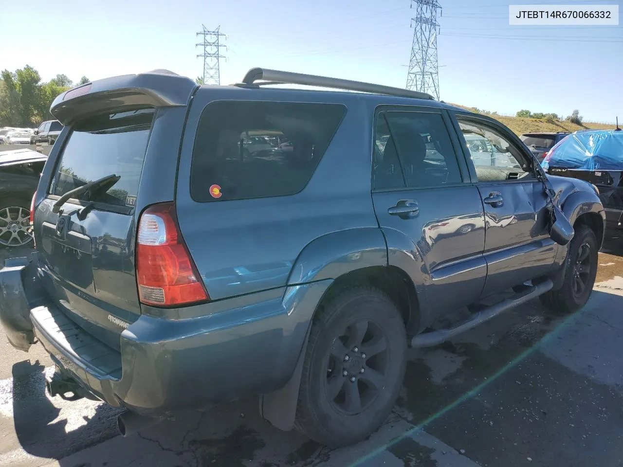 2007 Toyota 4Runner Sr5 VIN: JTEBT14R670066332 Lot: 72191854