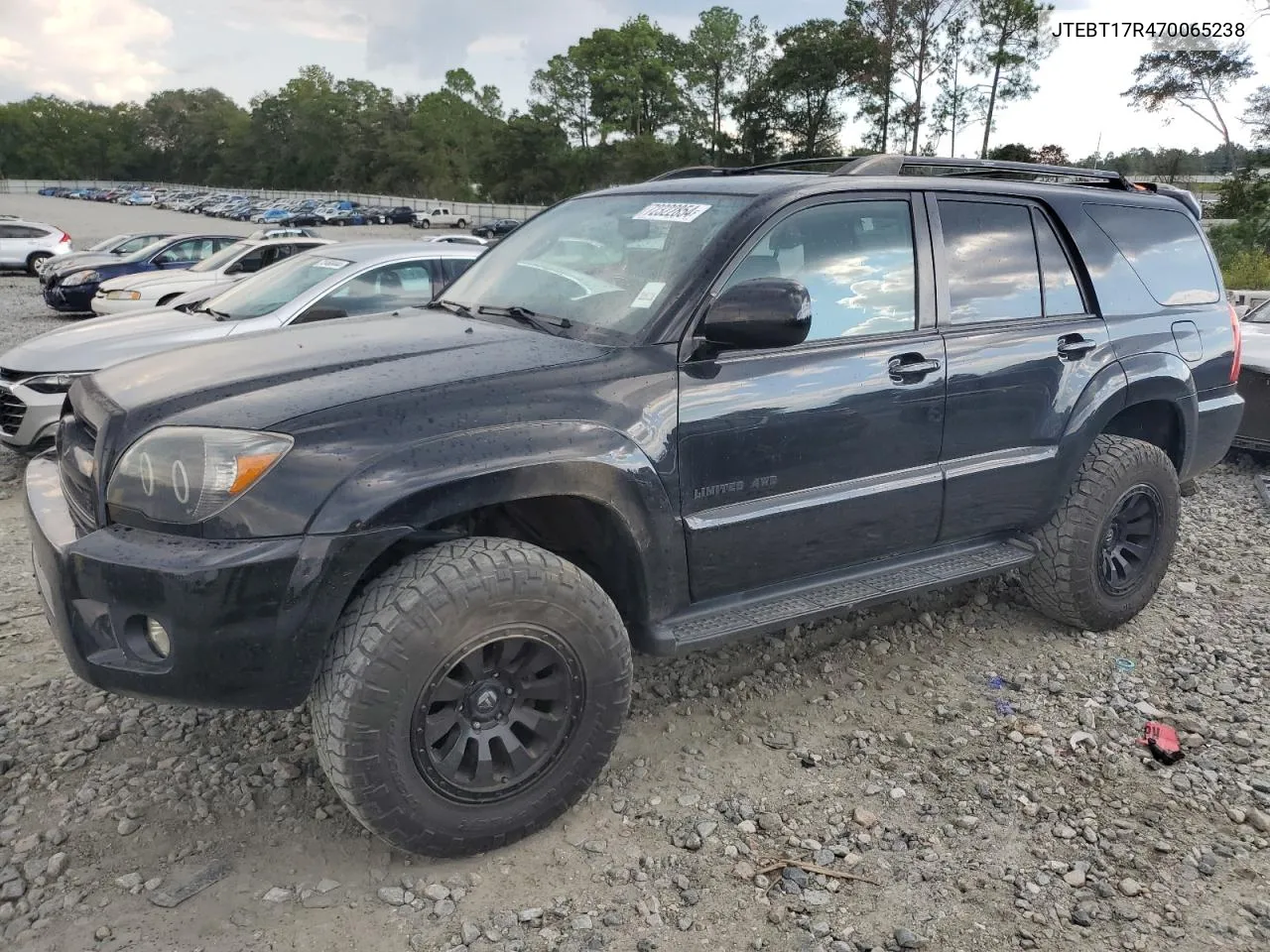 2007 Toyota 4Runner Limited VIN: JTEBT17R470065238 Lot: 72322854