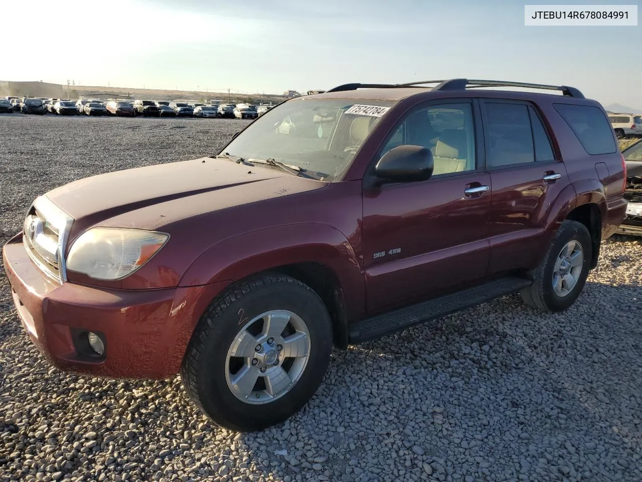 2007 Toyota 4Runner Sr5 VIN: JTEBU14R678084991 Lot: 75742784