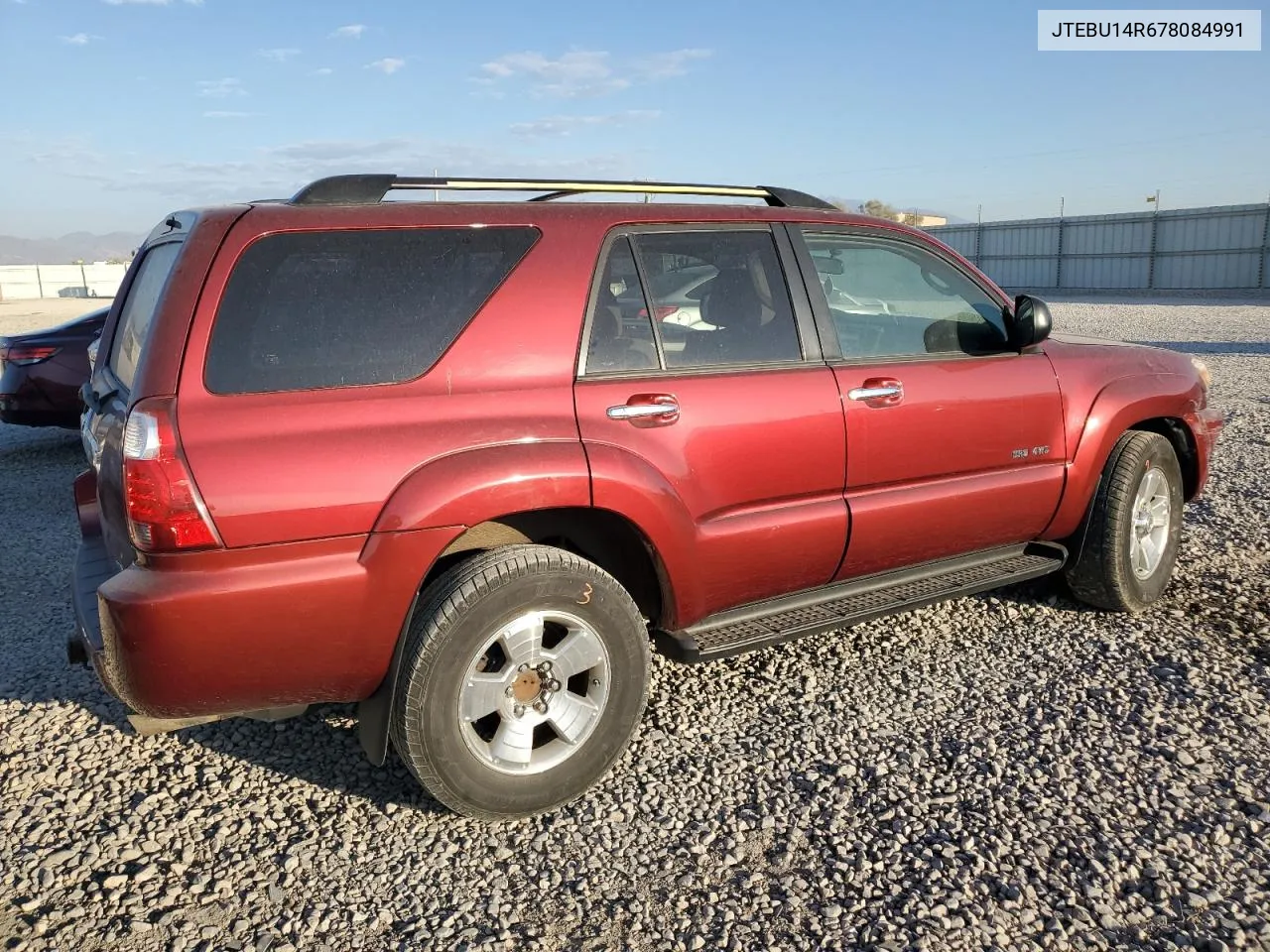 2007 Toyota 4Runner Sr5 VIN: JTEBU14R678084991 Lot: 75742784