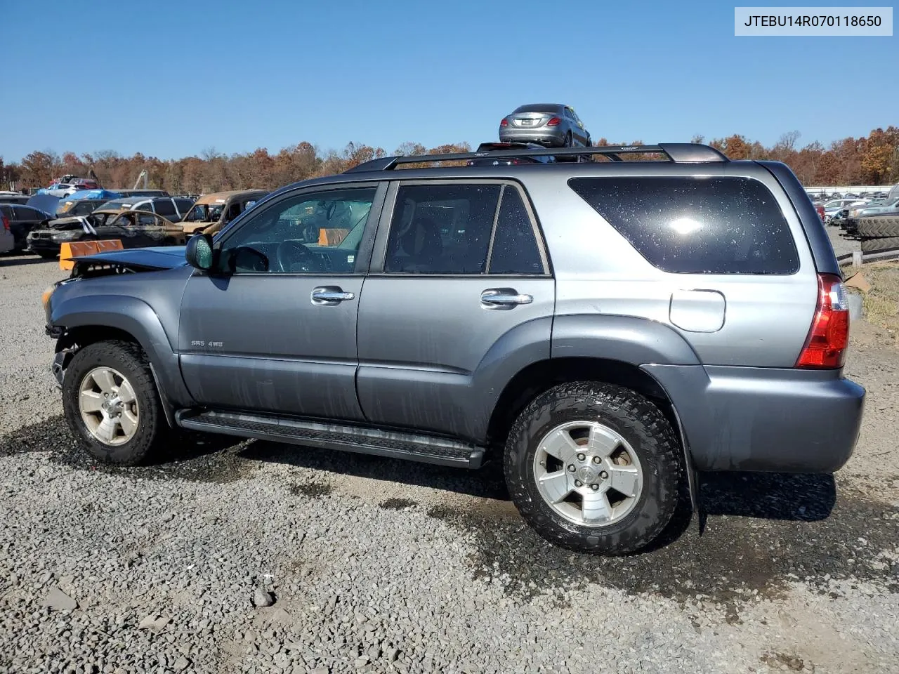 2007 Toyota 4Runner Sr5 VIN: JTEBU14R070118650 Lot: 76543904