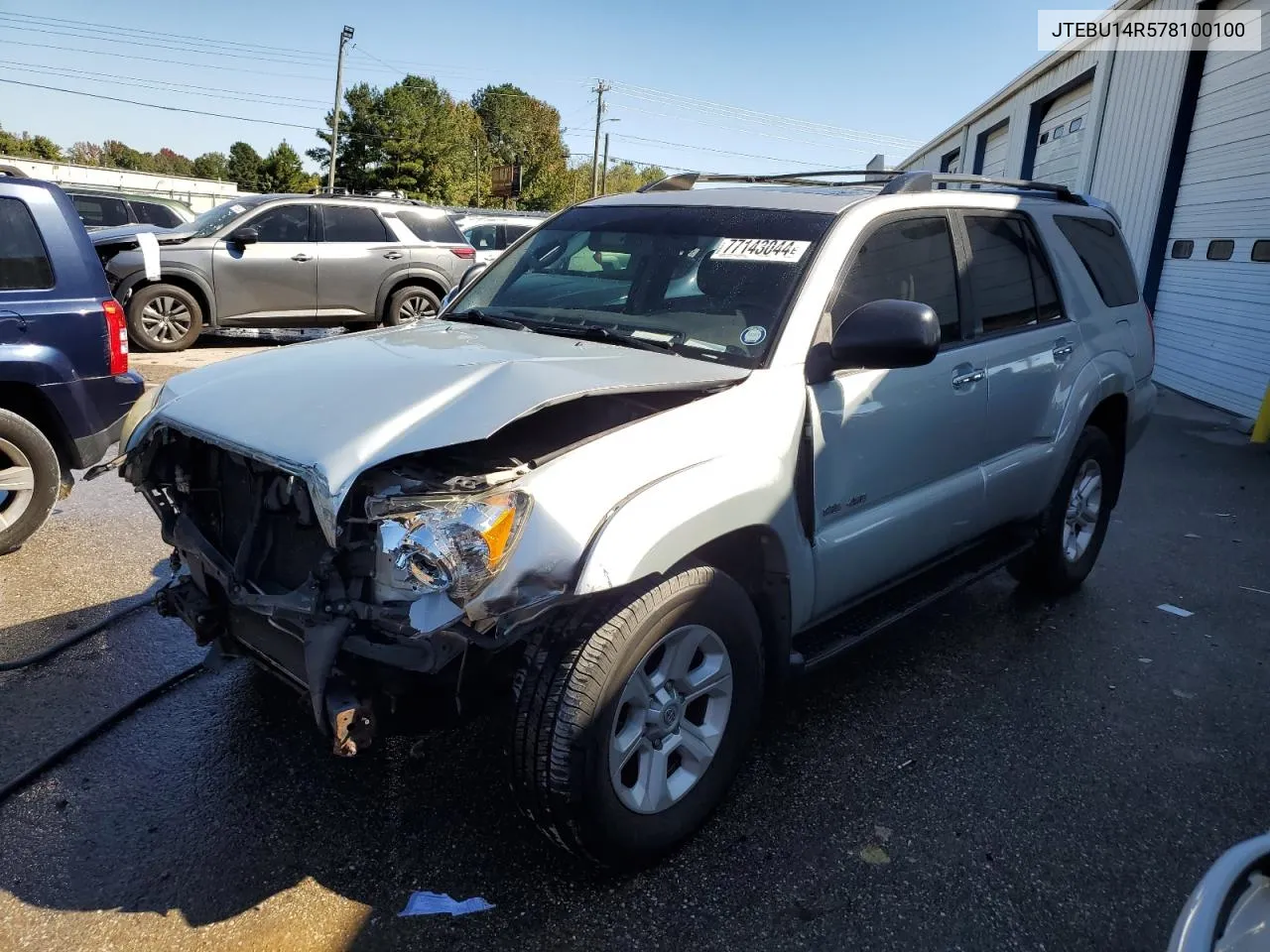 2007 Toyota 4Runner Sr5 VIN: JTEBU14R578100100 Lot: 77143044