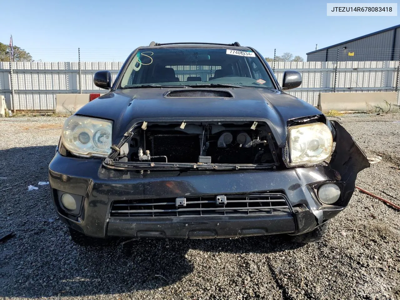 2007 Toyota 4Runner Sr5 VIN: JTEZU14R678083418 Lot: 77400934