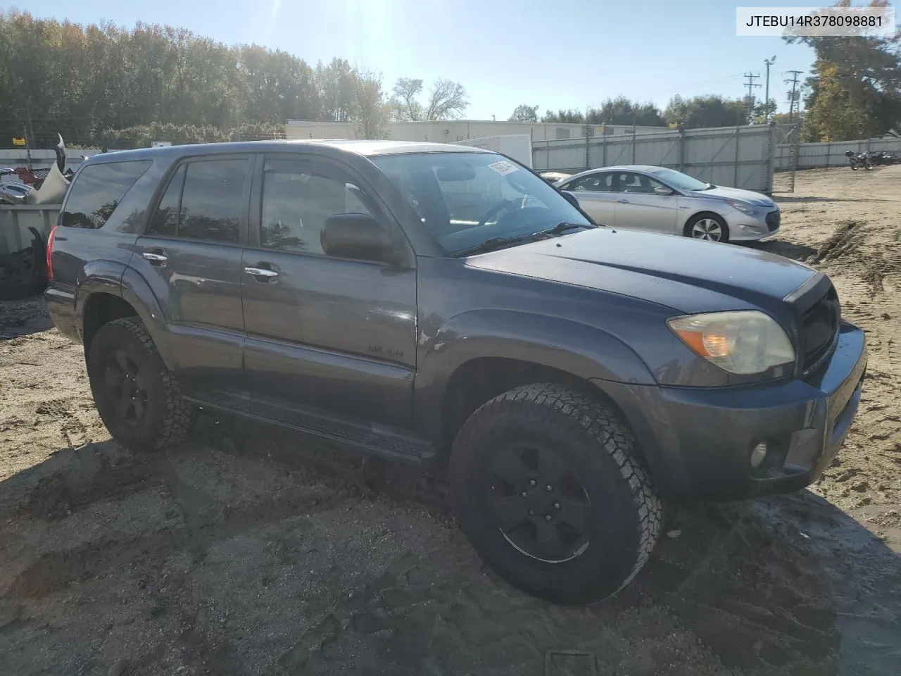 2007 Toyota 4Runner Sr5 VIN: JTEBU14R378098881 Lot: 78906744