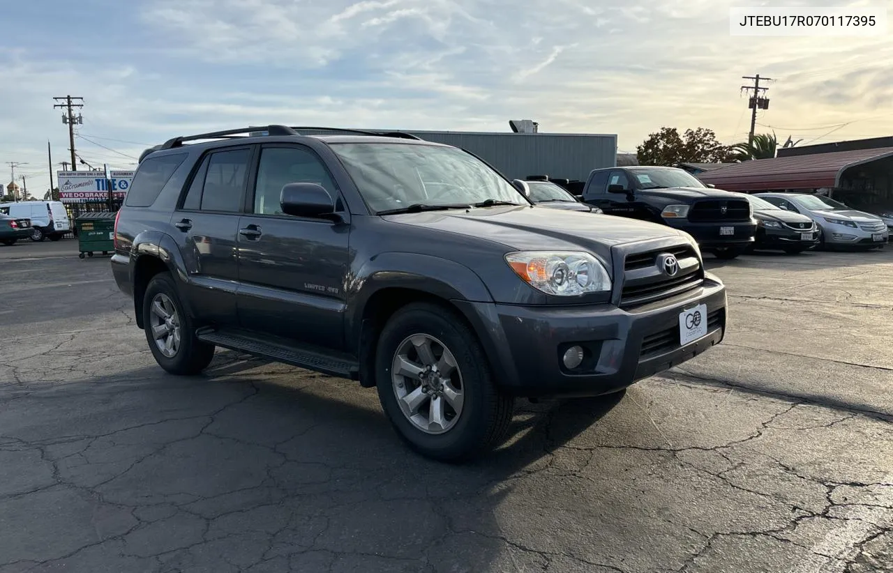 2007 Toyota 4Runner Limited VIN: JTEBU17R070117395 Lot: 79775124