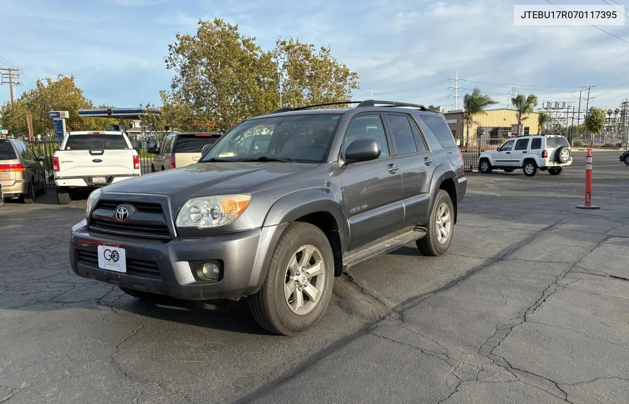 2007 Toyota 4Runner Limited VIN: JTEBU17R070117395 Lot: 79775124