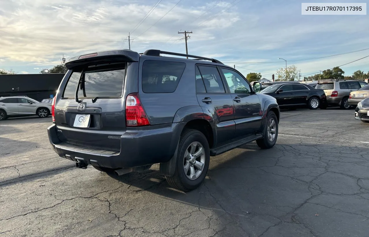 2007 Toyota 4Runner Limited VIN: JTEBU17R070117395 Lot: 79775124