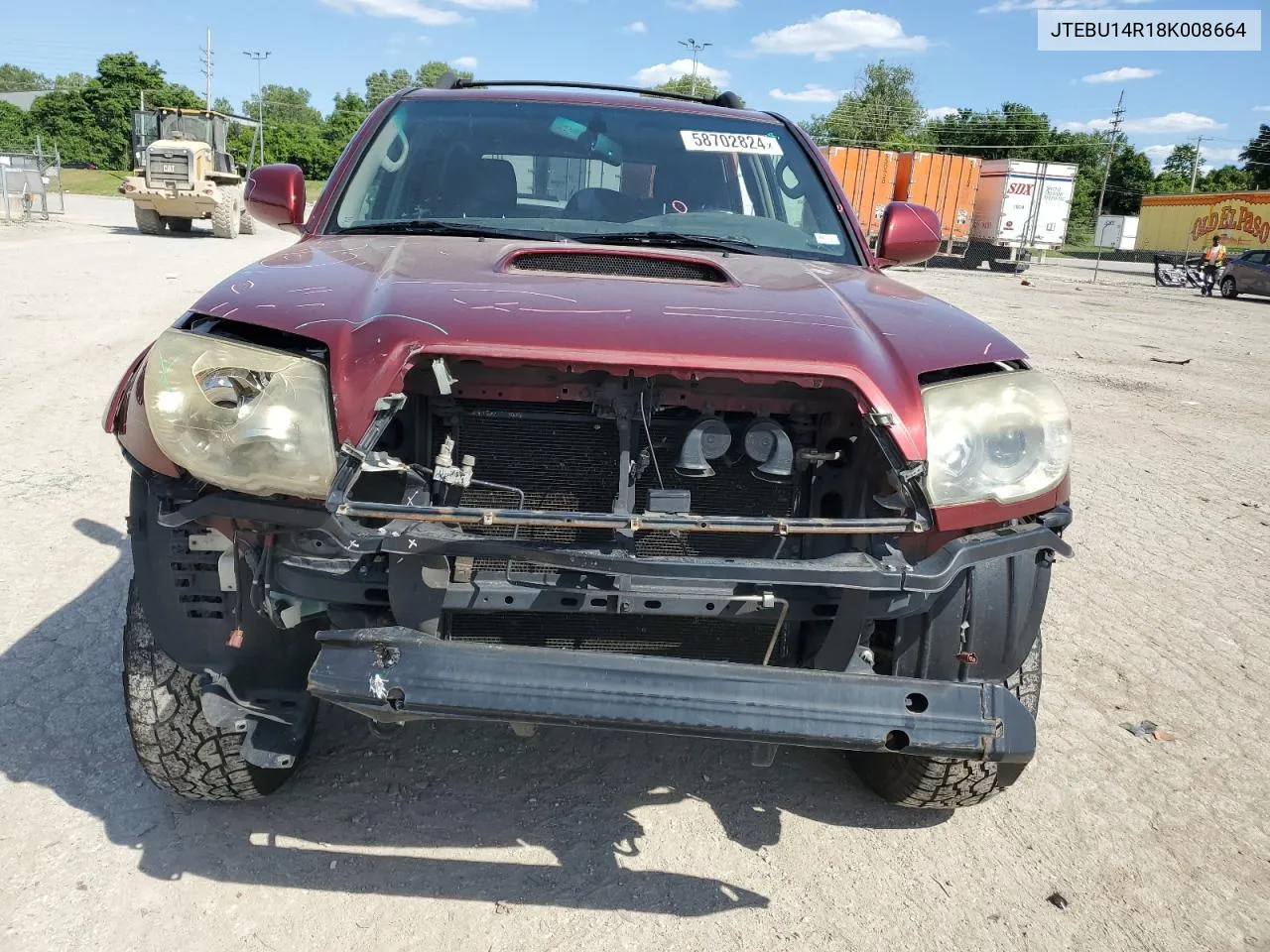 2008 Toyota 4Runner Sr5 VIN: JTEBU14R18K008664 Lot: 58702824