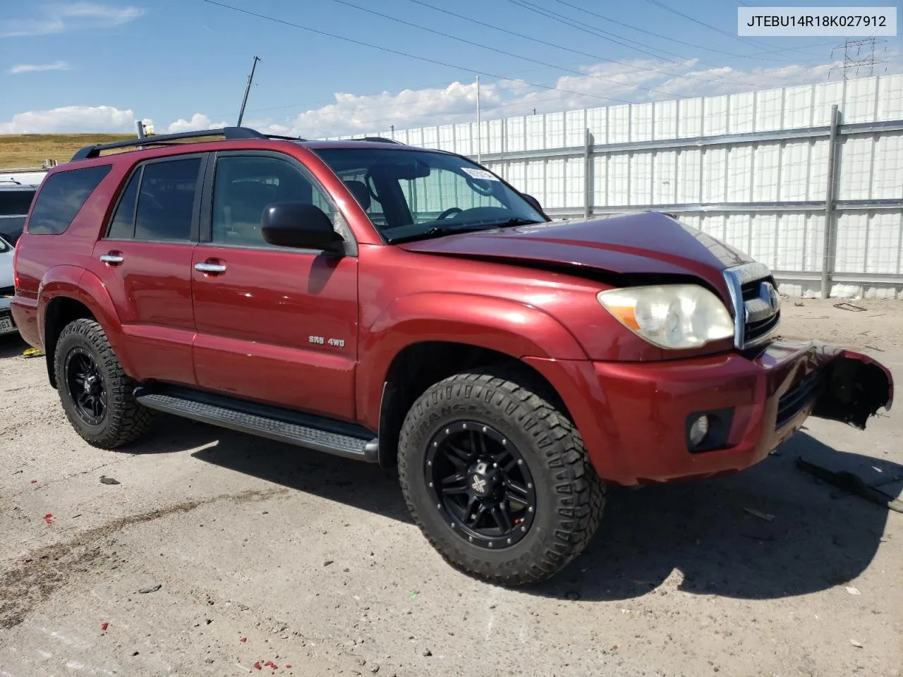 2008 Toyota 4Runner Sr5 VIN: JTEBU14R18K027912 Lot: 69750154