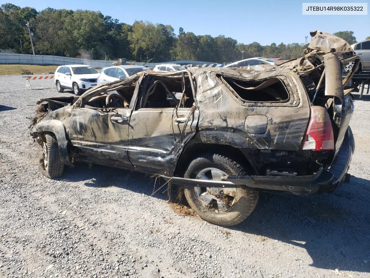 2008 Toyota 4Runner Sr5 VIN: JTEBU14R98K035322 Lot: 75099284