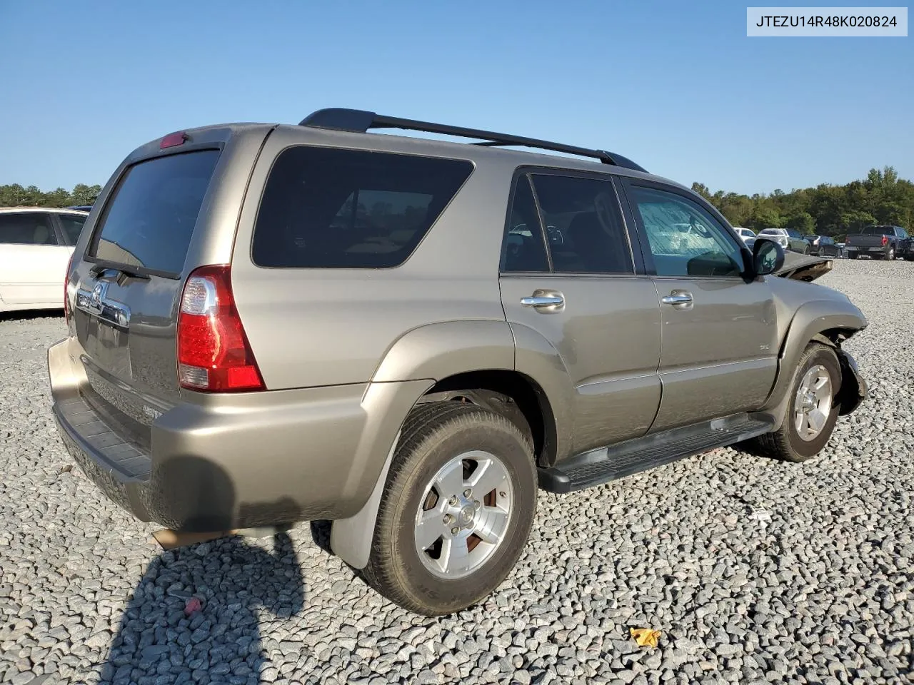 2008 Toyota 4Runner Sr5 VIN: JTEZU14R48K020824 Lot: 75943924